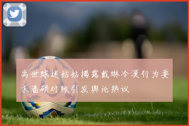 离世球迷姑姑揭露戴琳冷漠行为要求潘硕对账引发舆论热议